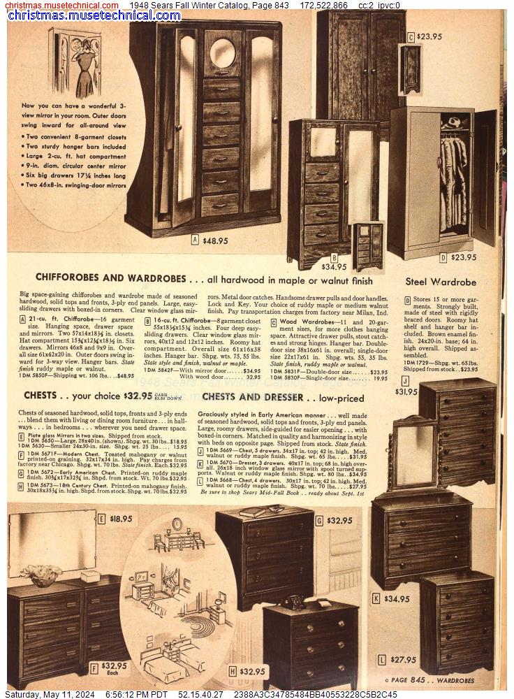 1948 Sears Fall Winter Catalog, Page 843