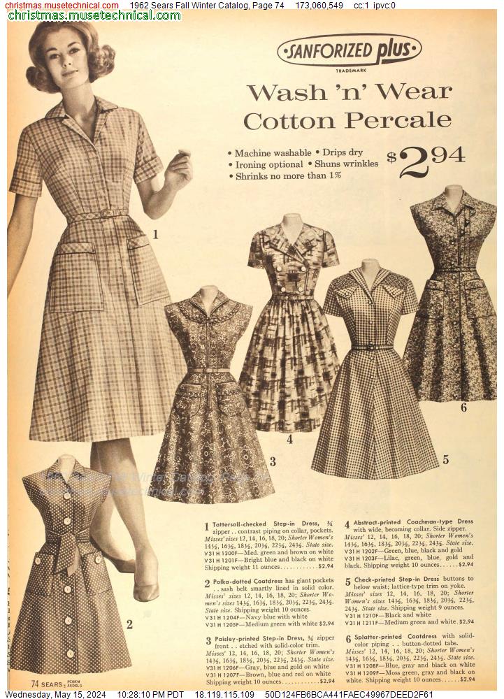 1962 Sears Fall Winter Catalog, Page 74