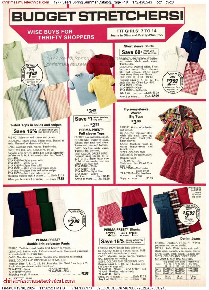 1977 Sears Spring Summer Catalog, Page 410