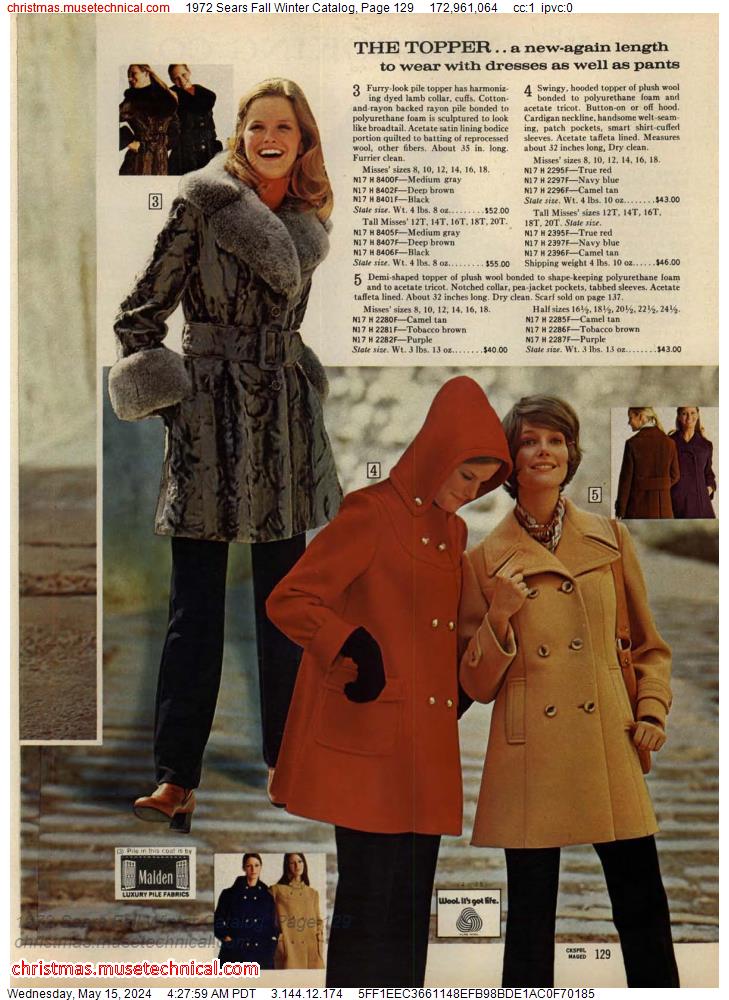 1972 Sears Fall Winter Catalog, Page 129
