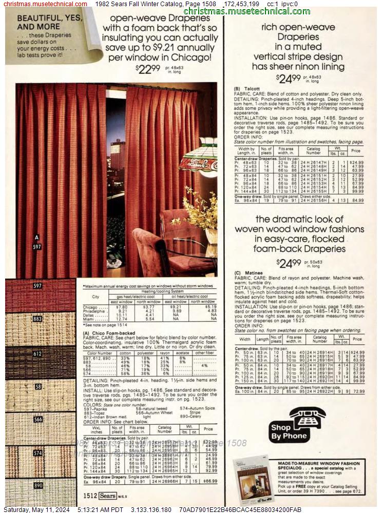 1982 Sears Fall Winter Catalog, Page 1508