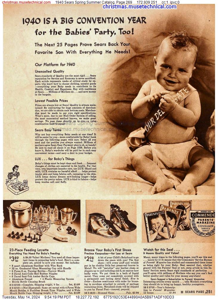 1940 Sears Spring Summer Catalog, Page 269