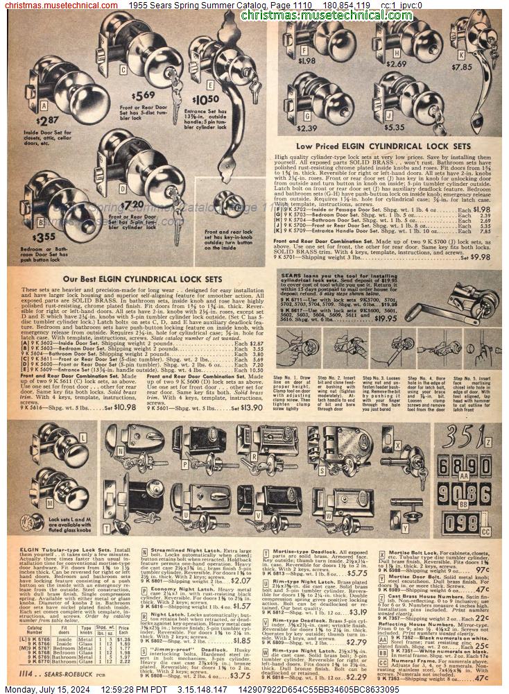1955 Sears Spring Summer Catalog, Page 1110