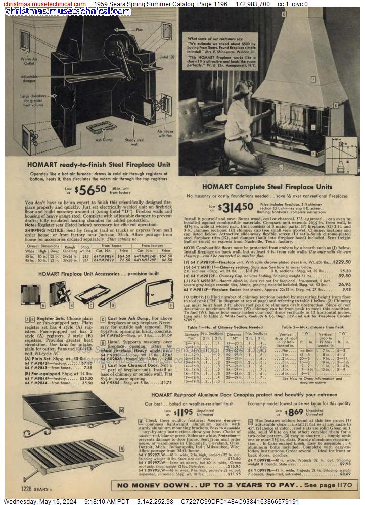 1959 Sears Spring Summer Catalog, Page 1196
