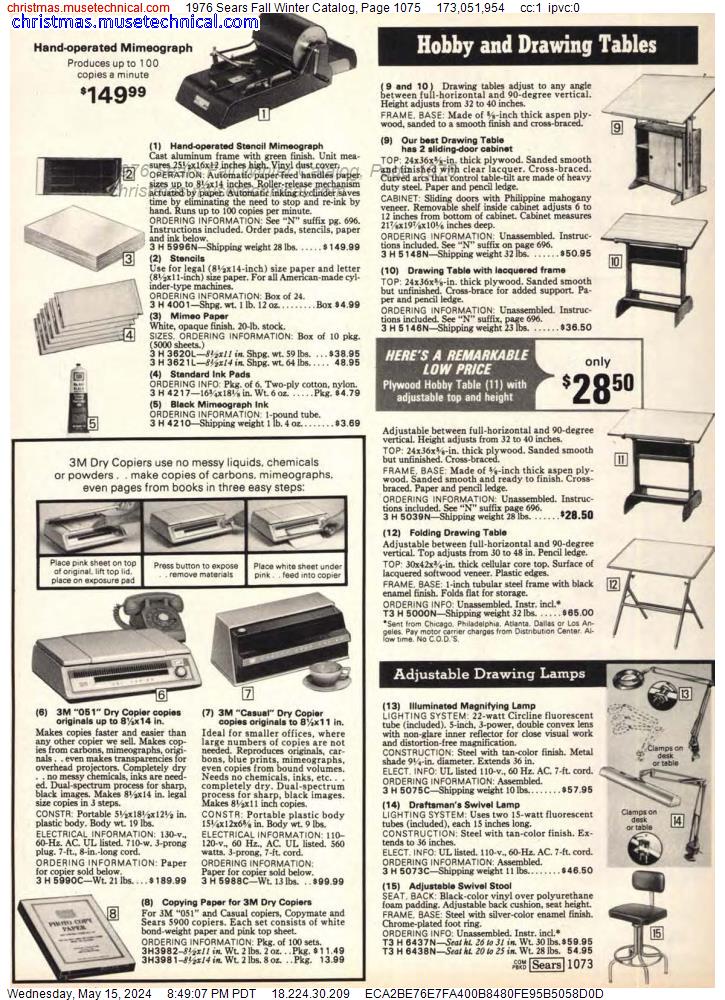 1976 Sears Fall Winter Catalog, Page 1075