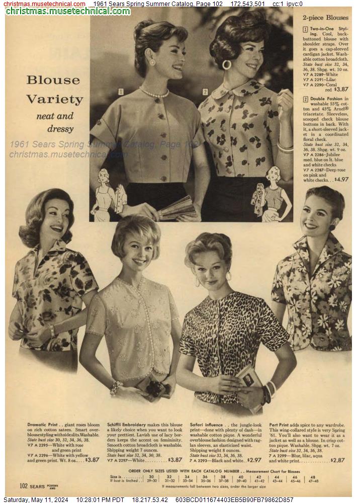 1961 Sears Spring Summer Catalog, Page 102