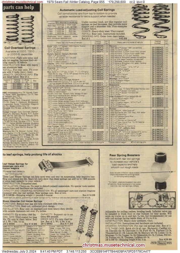 1979 Sears Fall Winter Catalog, Page 855
