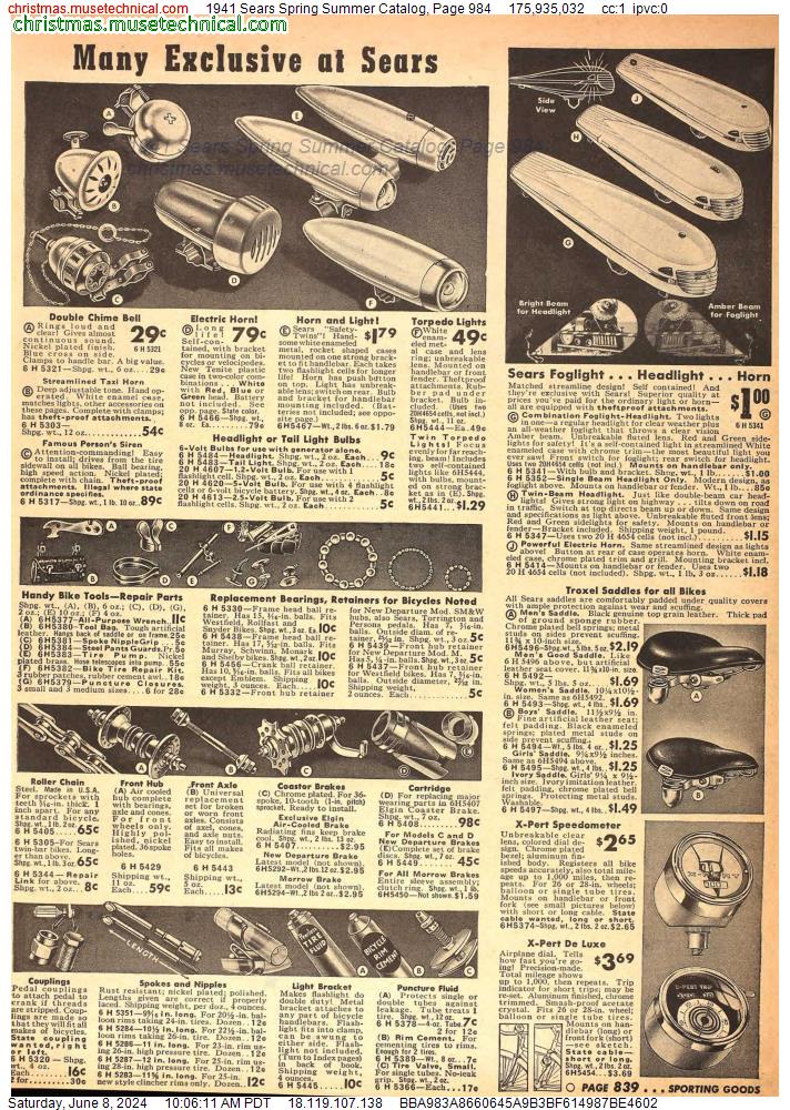 1941 Sears Spring Summer Catalog, Page 984