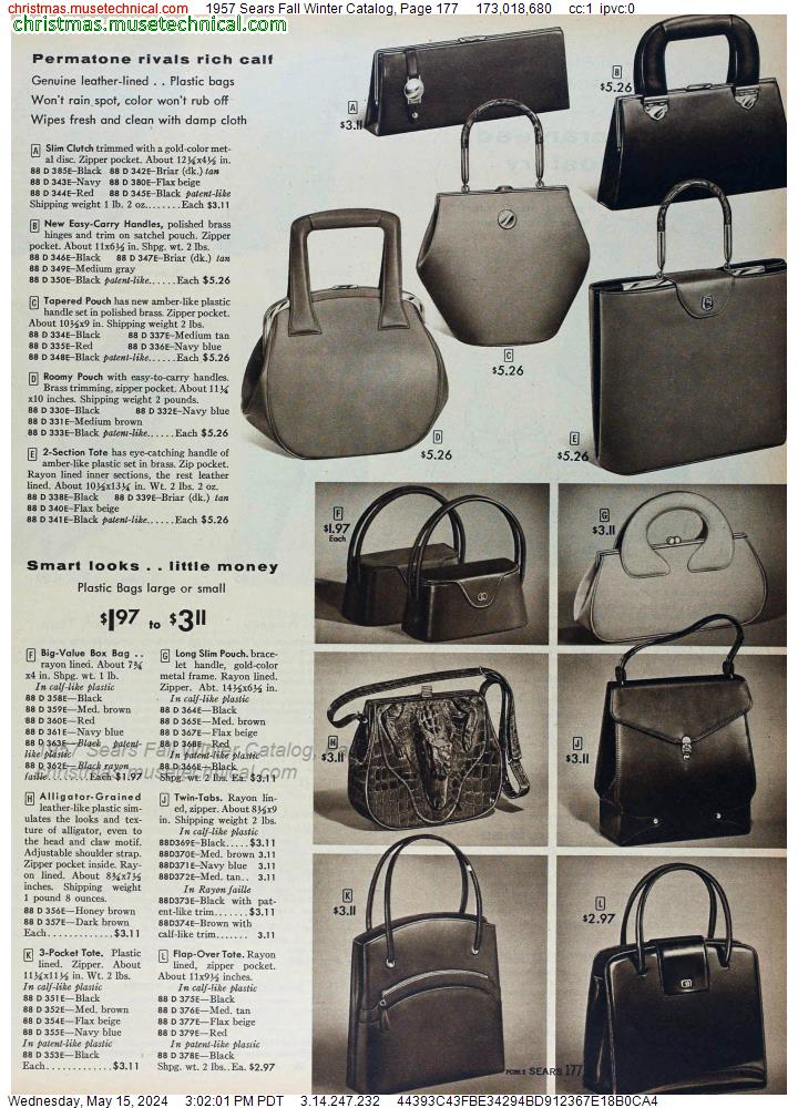 1957 Sears Fall Winter Catalog, Page 177