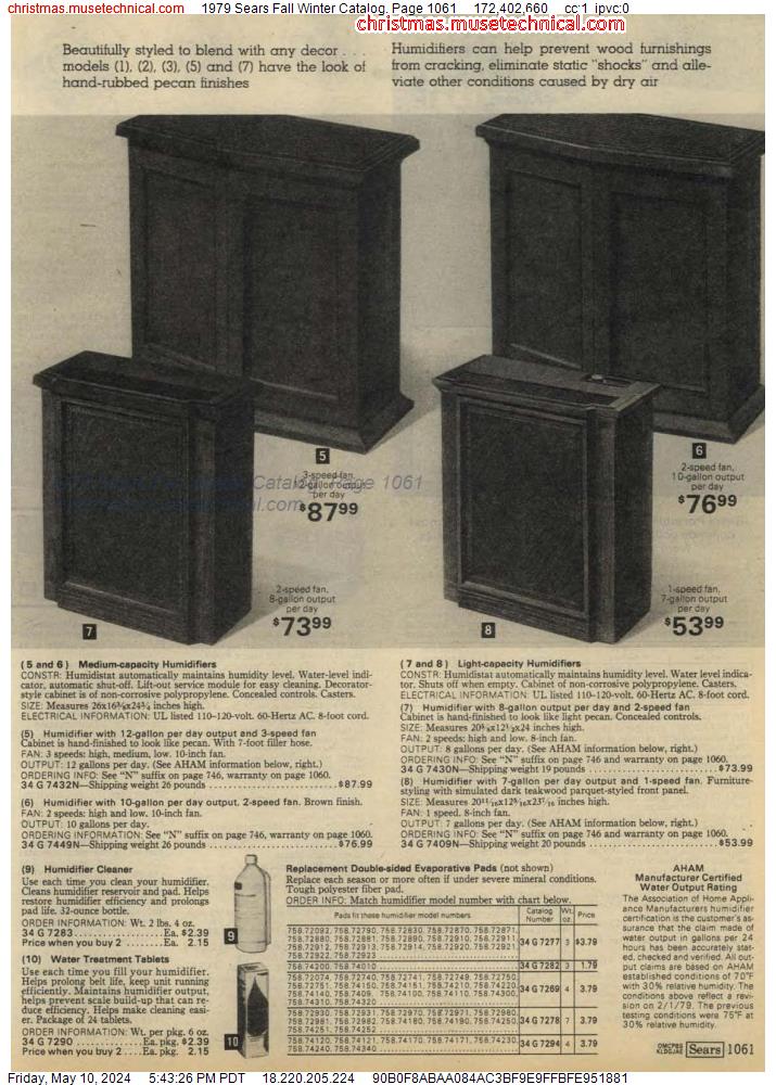 1979 Sears Fall Winter Catalog, Page 1061