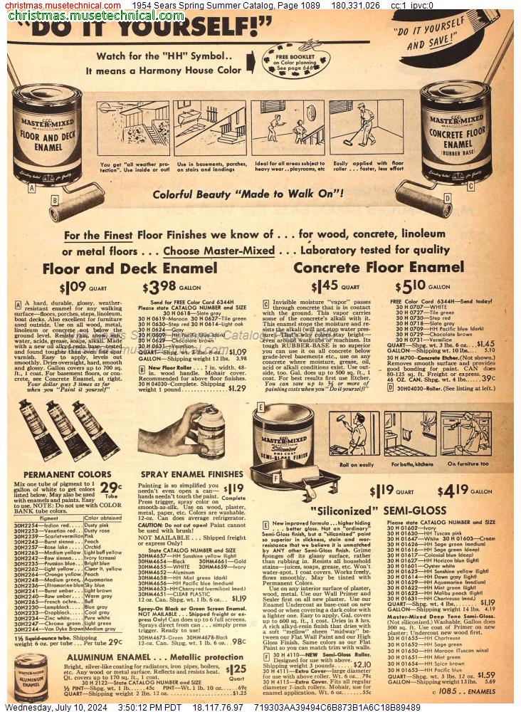 1954 Sears Spring Summer Catalog, Page 1089