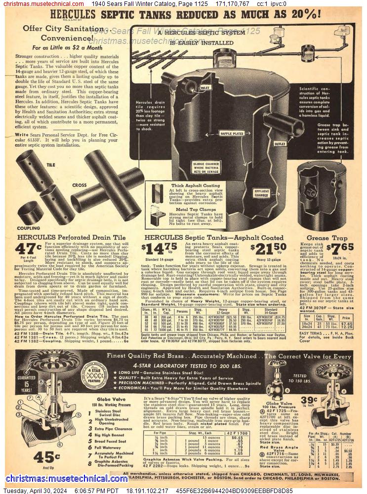 1940 Sears Fall Winter Catalog, Page 1125