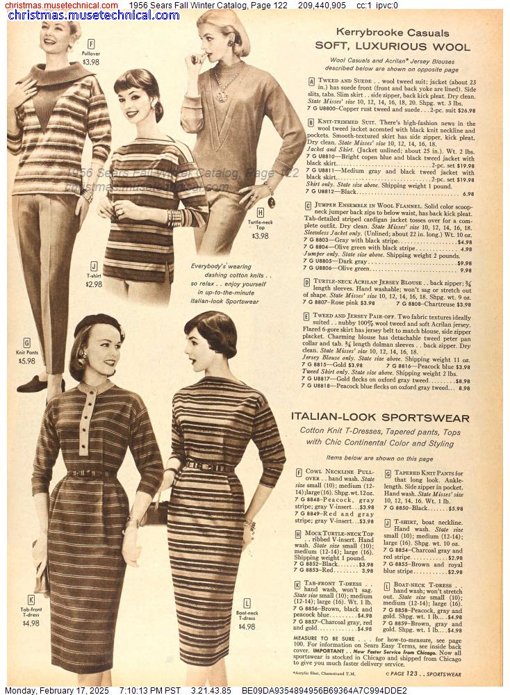 1956 Sears Fall Winter Catalog, Page 122