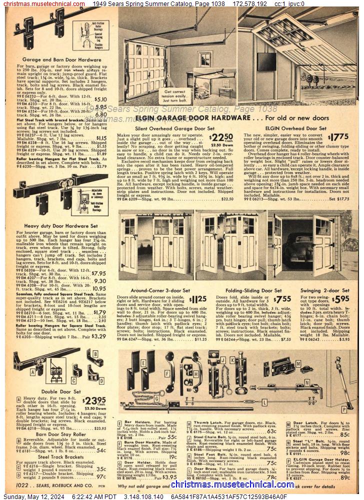 1949 Sears Spring Summer Catalog, Page 1038