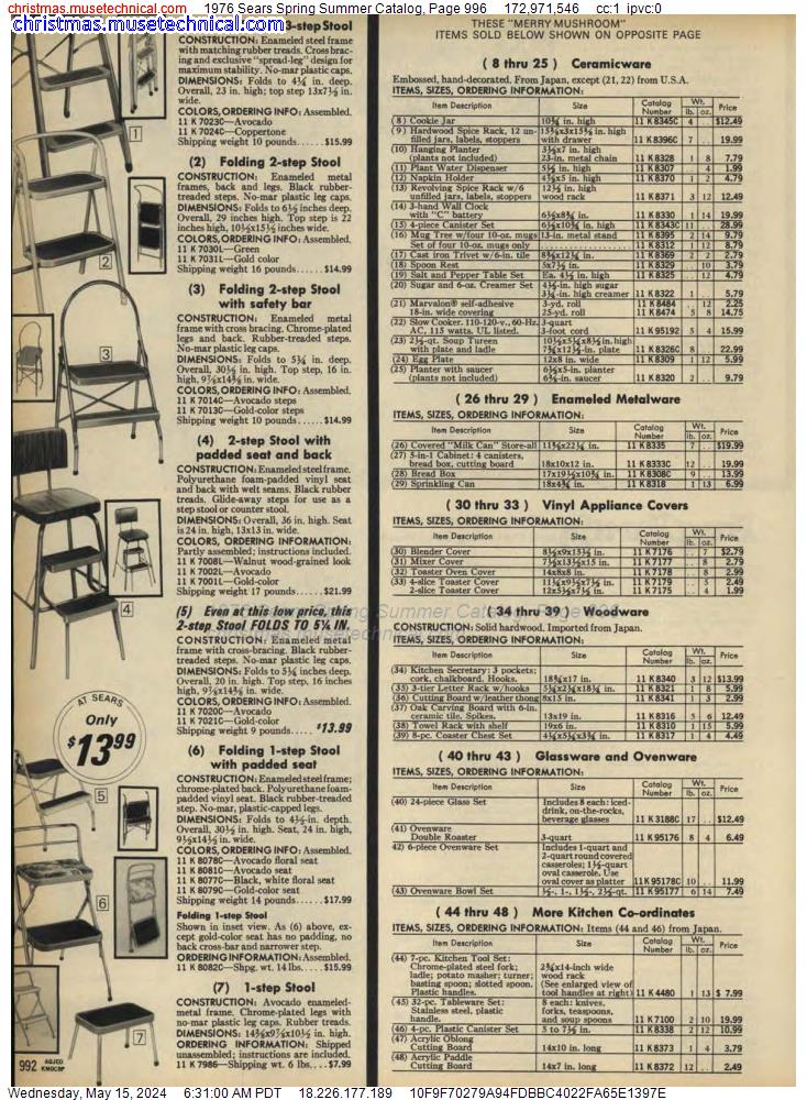 1976 Sears Spring Summer Catalog, Page 996