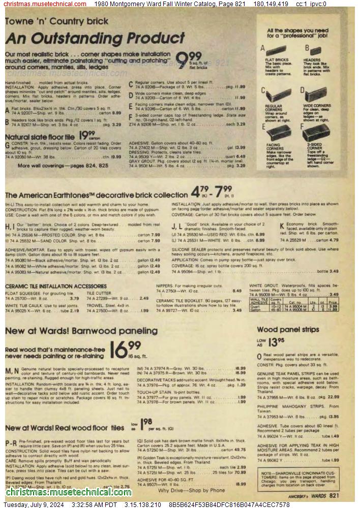 1980 Montgomery Ward Fall Winter Catalog, Page 821