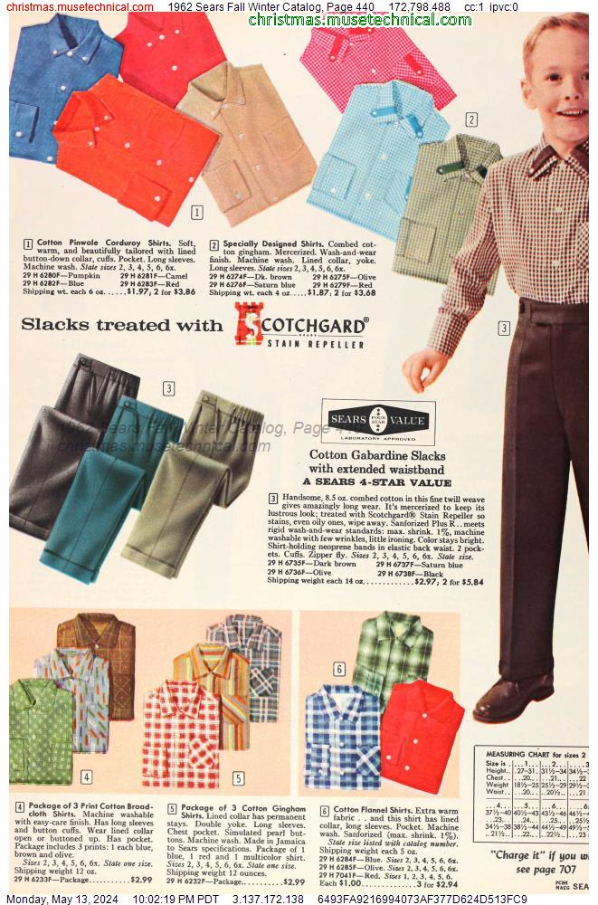 1962 Sears Fall Winter Catalog, Page 440