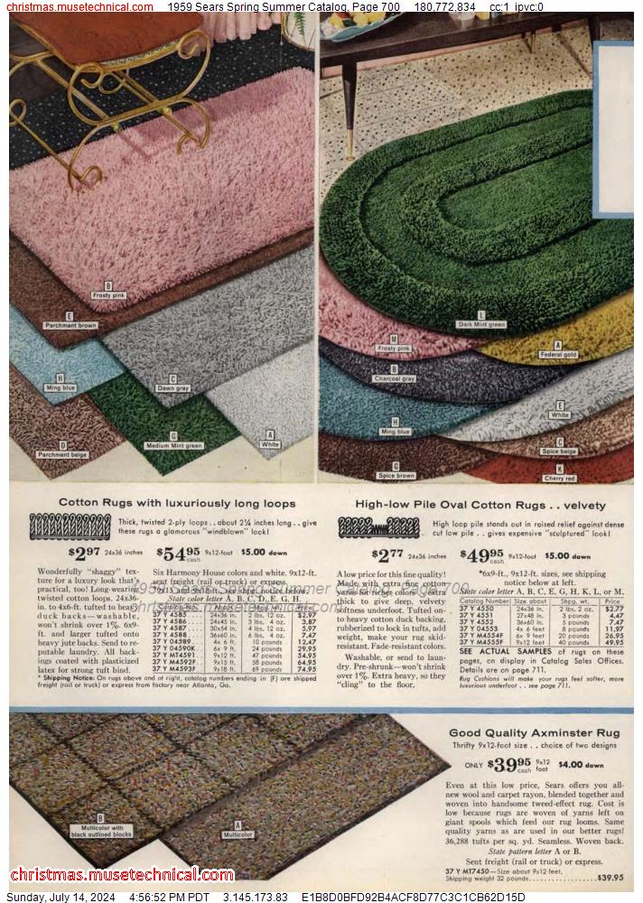 1959 Sears Spring Summer Catalog, Page 700