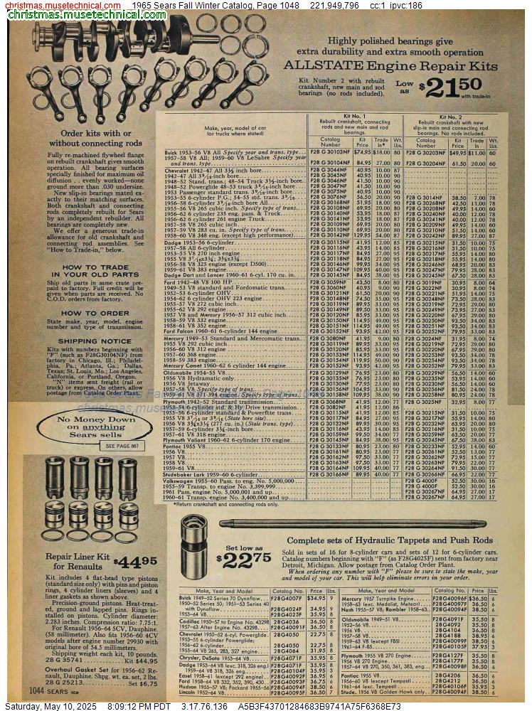 1965 Sears Fall Winter Catalog, Page 1048