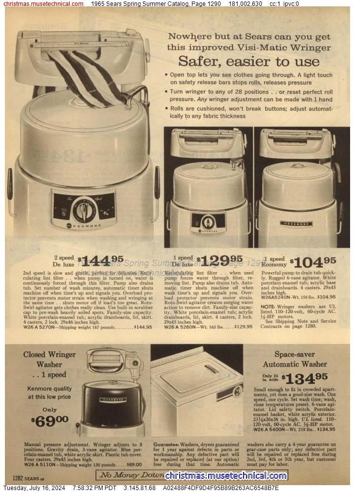 1965 Sears Spring Summer Catalog, Page 1290