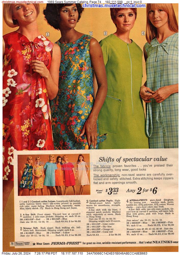 1969 Sears Summer Catalog, Page 74