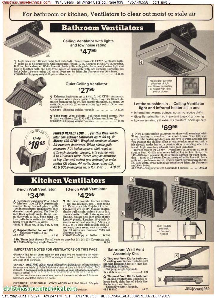 1975 Sears Fall Winter Catalog, Page 939