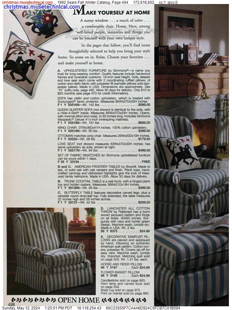 1992 Sears Fall Winter Catalog, Page 494