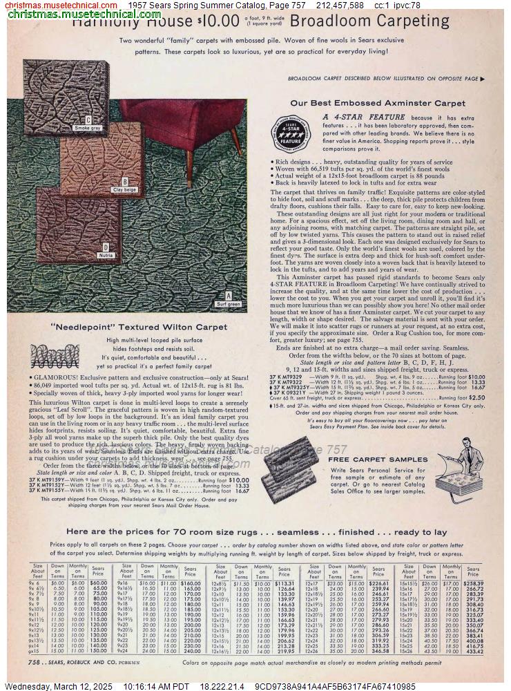 1957 Sears Spring Summer Catalog, Page 757