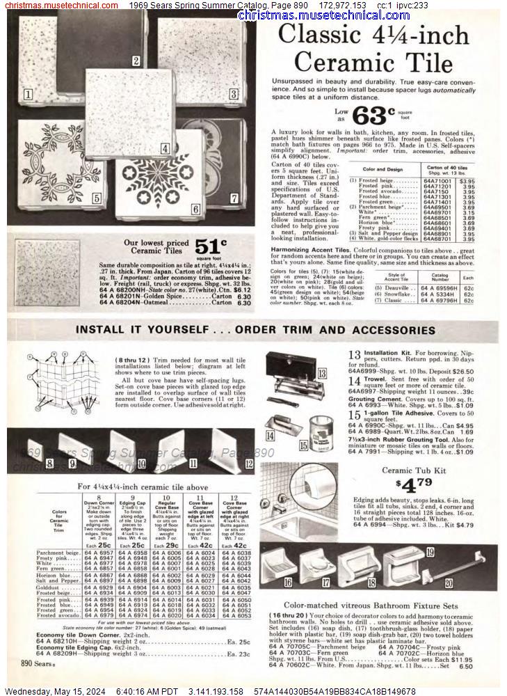 1969 Sears Spring Summer Catalog, Page 890
