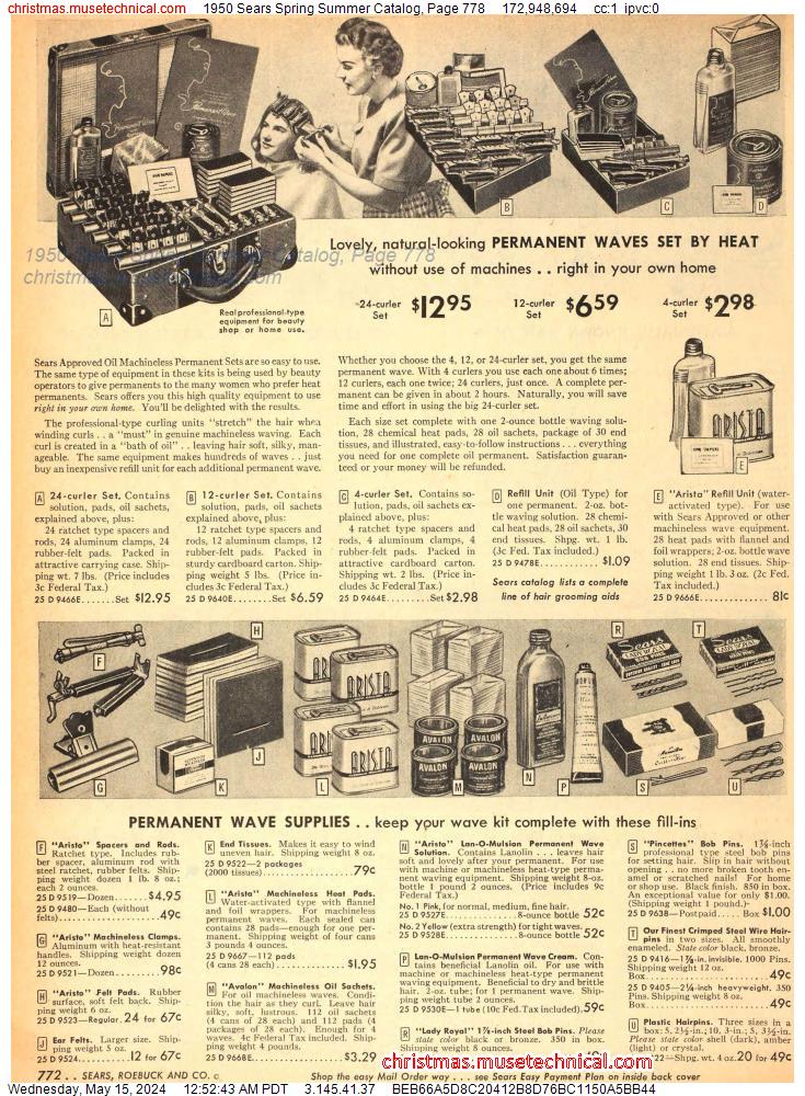 1950 Sears Spring Summer Catalog, Page 778