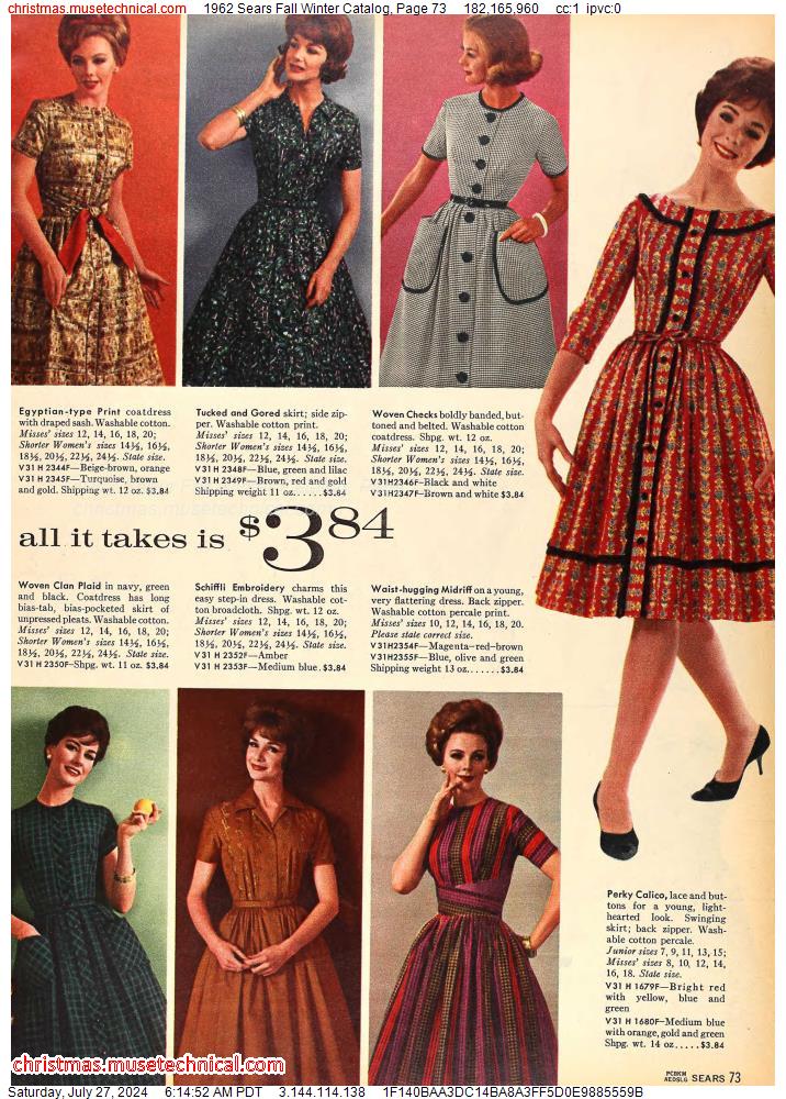 1962 Sears Fall Winter Catalog, Page 73