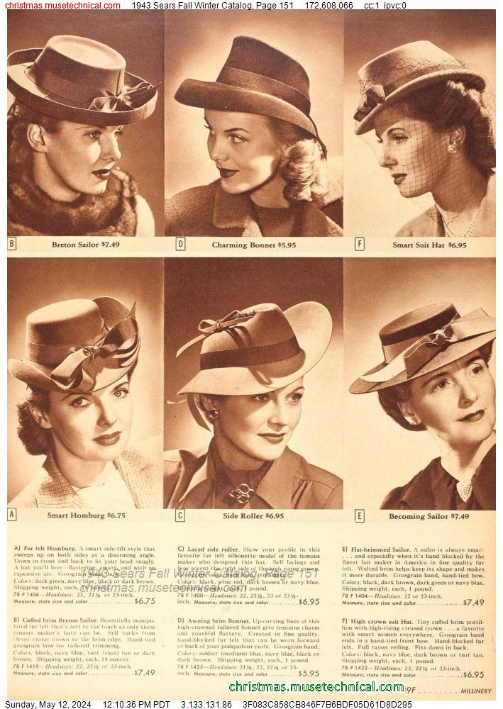 1943 Sears Fall Winter Catalog, Page 151