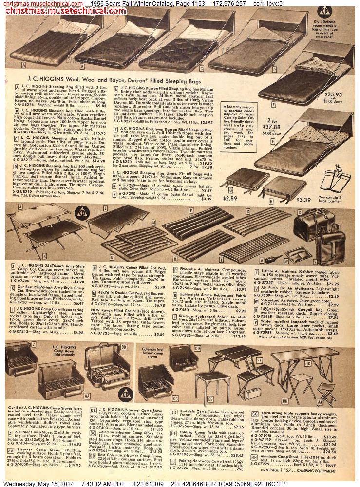 1956 Sears Fall Winter Catalog, Page 1153