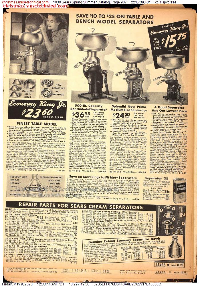 1939 Sears Spring Summer Catalog, Page 907