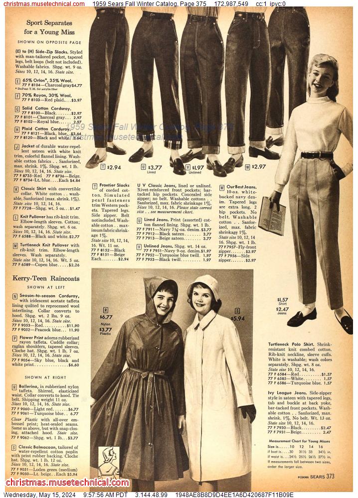 1959 Sears Fall Winter Catalog, Page 375
