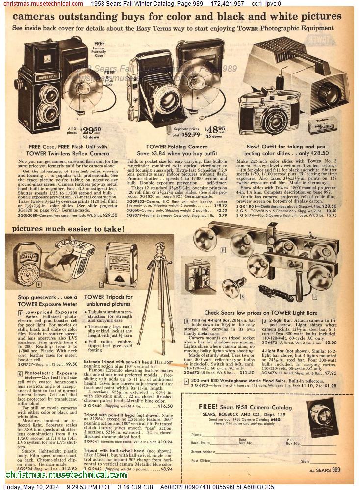 1958 Sears Fall Winter Catalog, Page 989