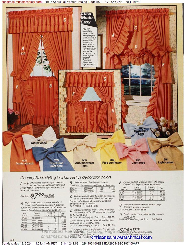 1987 Sears Fall Winter Catalog, Page 859