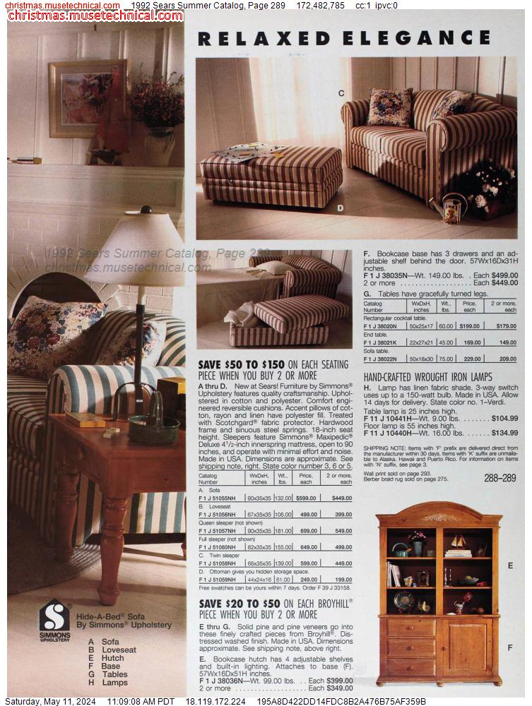 1992 Sears Summer Catalog, Page 289