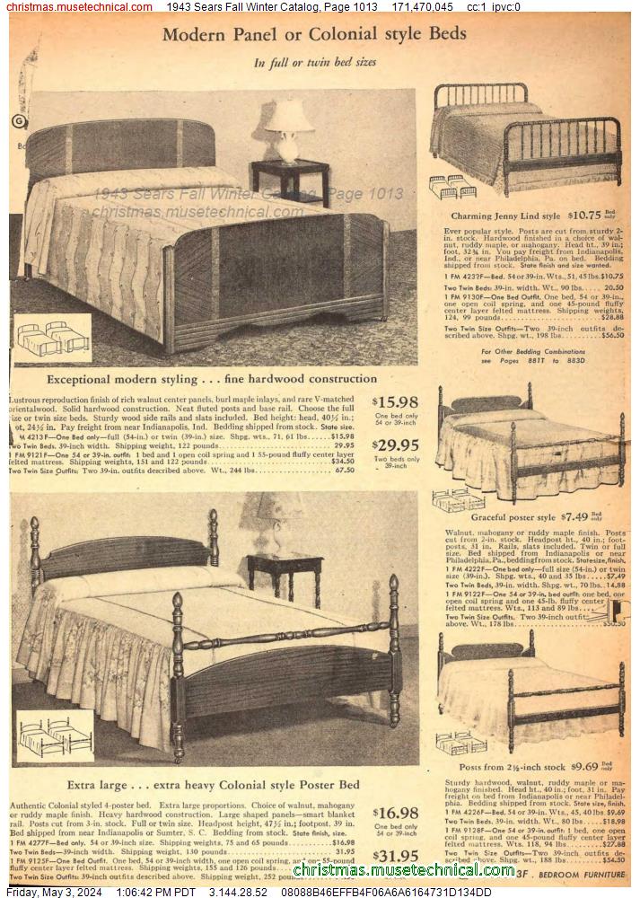 1943 Sears Fall Winter Catalog, Page 1013