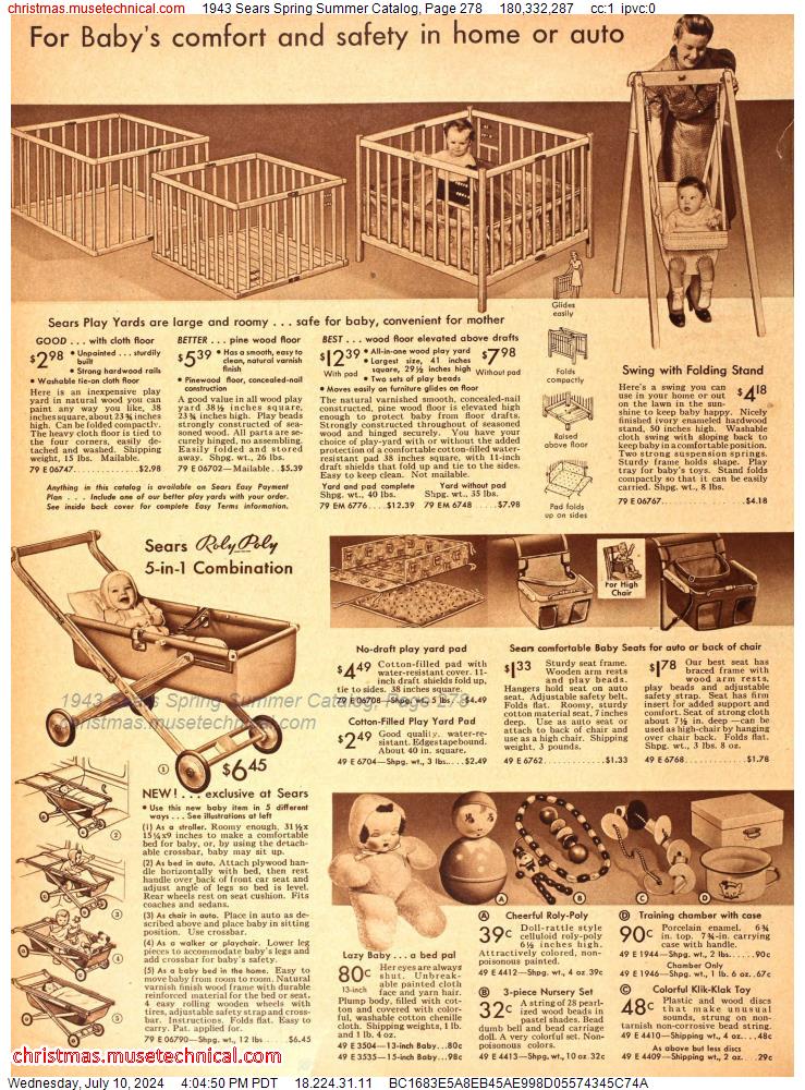 1943 Sears Spring Summer Catalog, Page 278