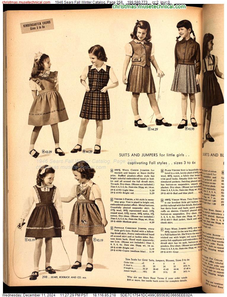 1946 Sears Fall Winter Catalog, Page 258