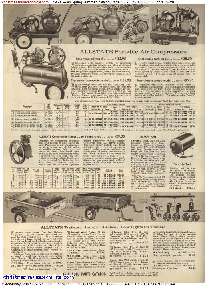 1960 Sears Spring Summer Catalog, Page 1082
