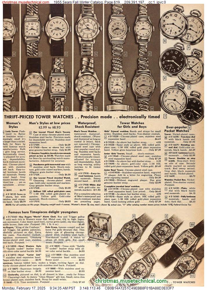 1955 Sears Fall Winter Catalog, Page 619