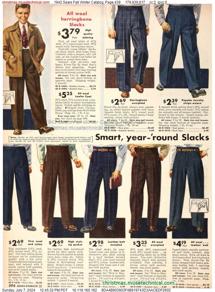 1942 Sears Fall Winter Catalog, Page 438