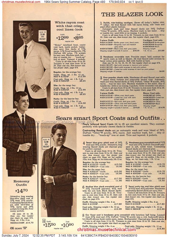 1964 Sears Spring Summer Catalog, Page 480