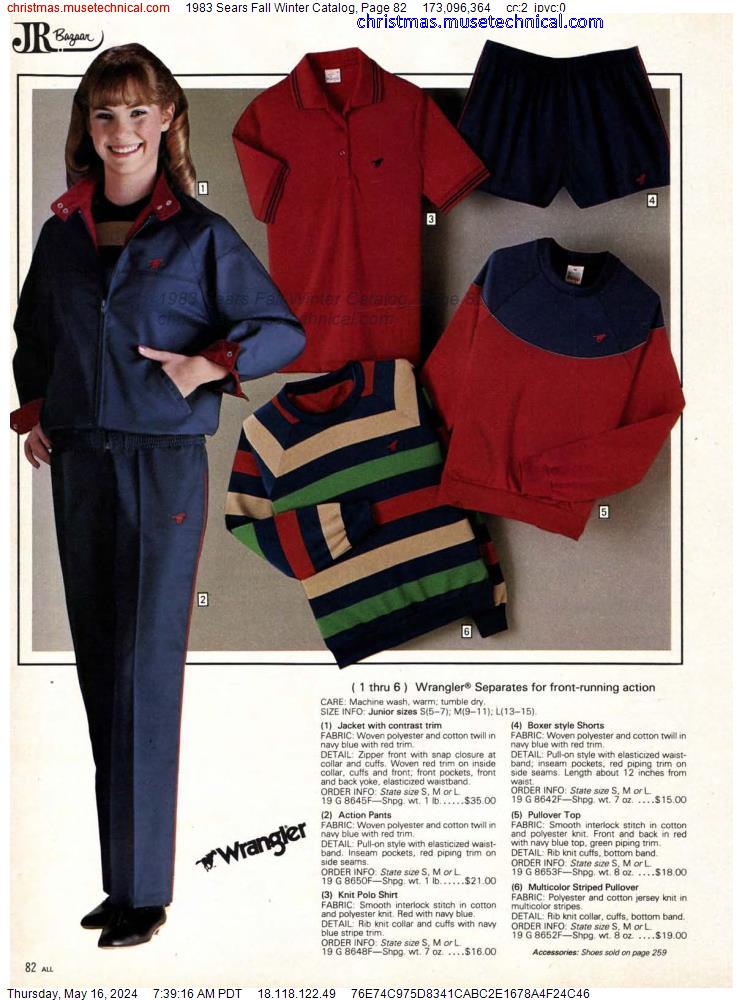 1983 Sears Fall Winter Catalog, Page 82
