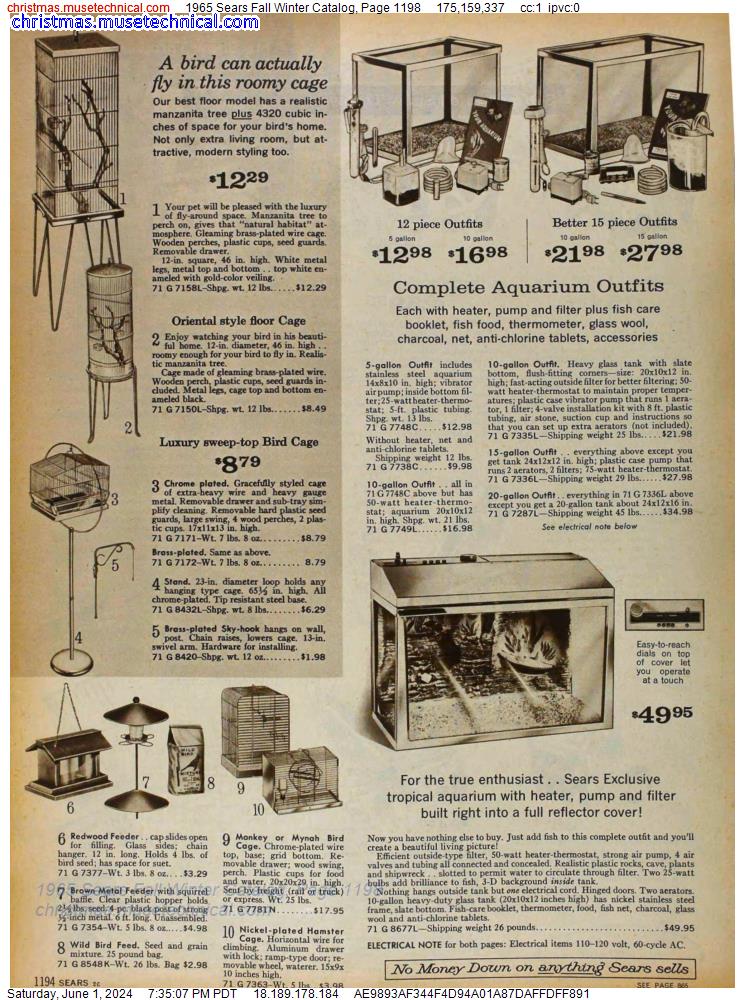 1965 Sears Fall Winter Catalog, Page 1198