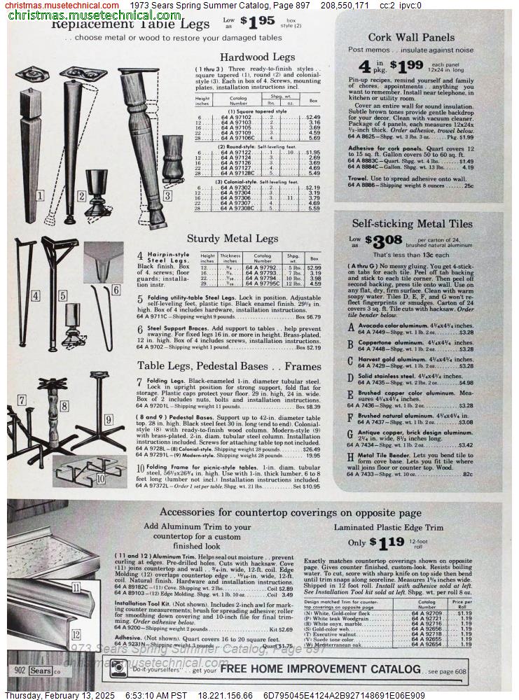 1973 Sears Spring Summer Catalog, Page 897