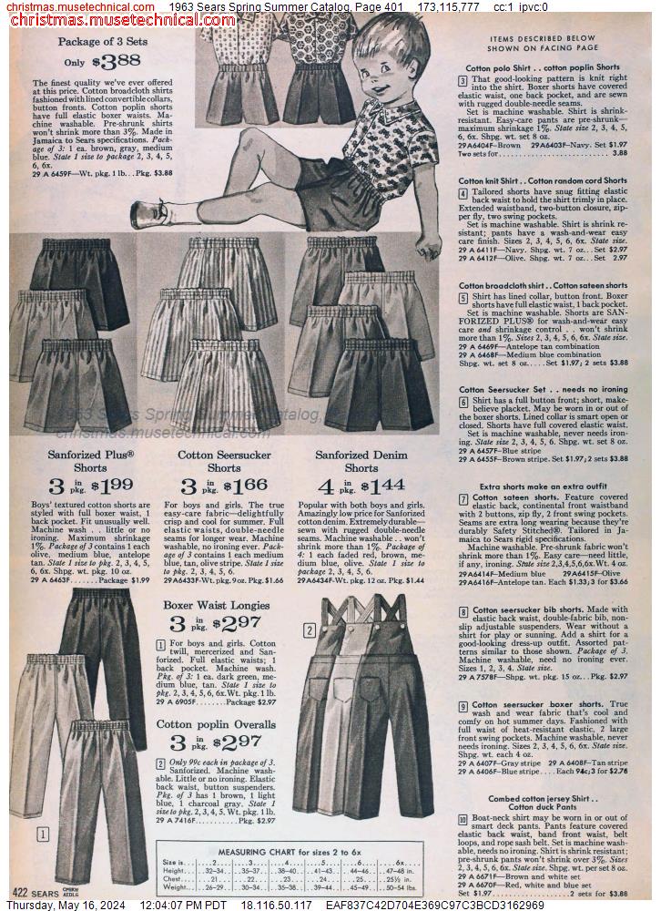 1963 Sears Spring Summer Catalog, Page 401