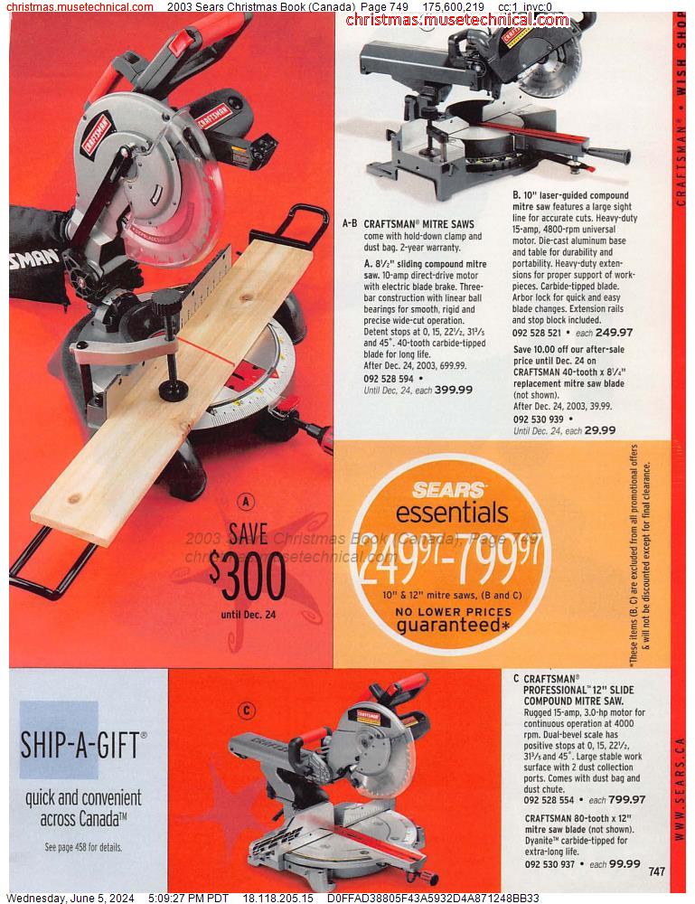 2003 Sears Christmas Book (Canada), Page 749
